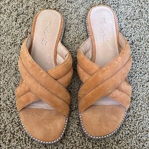 Madewell Women's Brown Suede Crisscross Sandals
